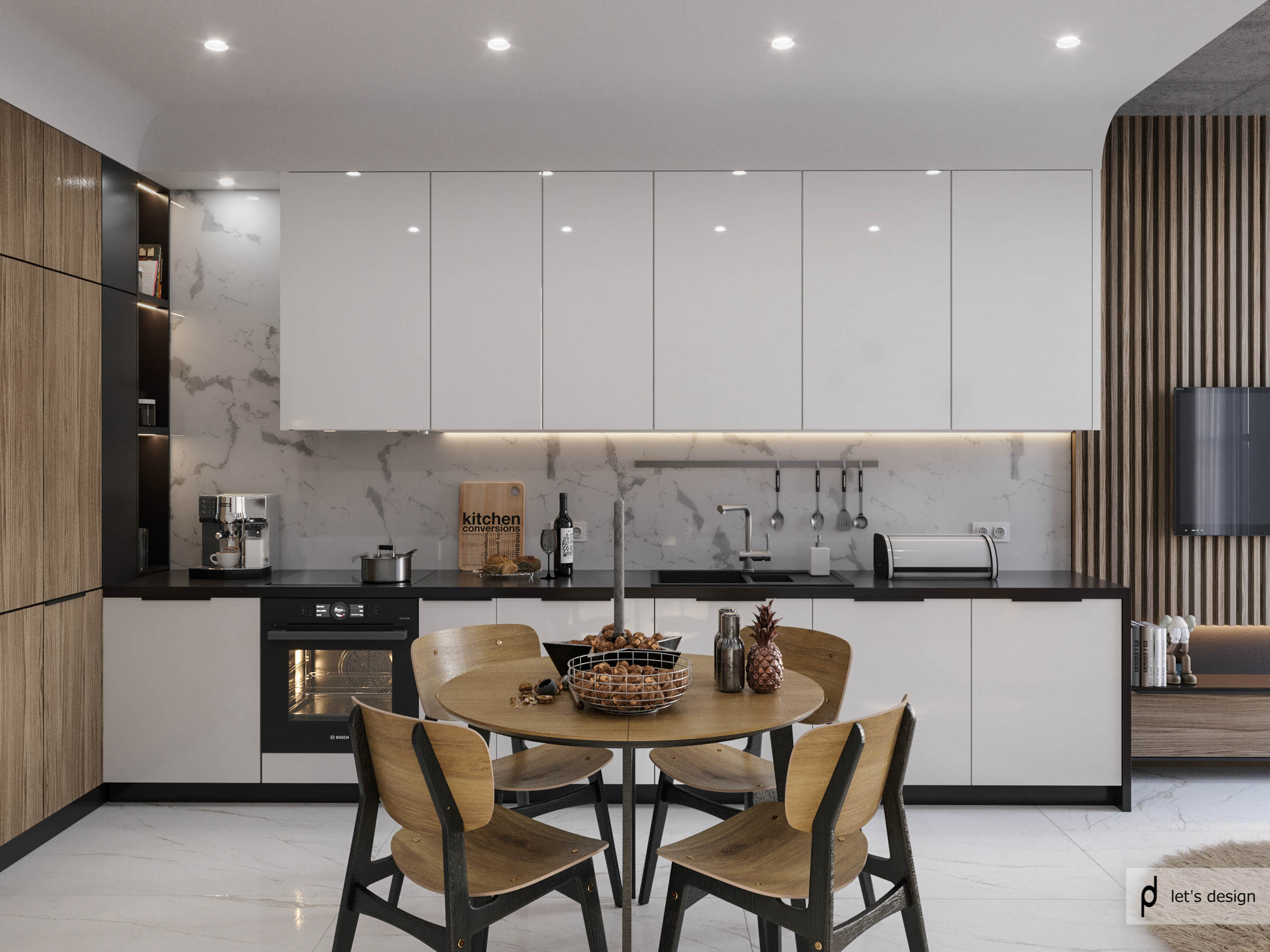 дизайн інтер'ру однокімнатної квартири, Львів, 2022